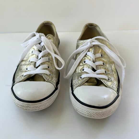 Converse Chuck Taylor All Star Low Top Sneakers in Metallic Gold - Picture 10 of 14